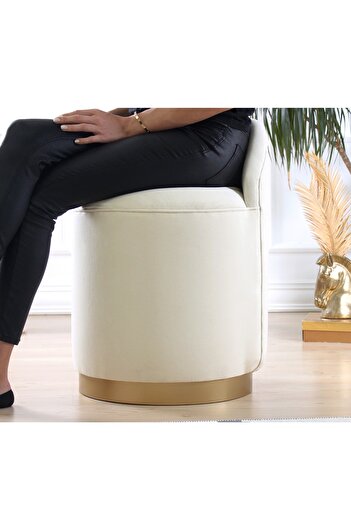 Lorencehome Dover Puf - Krem