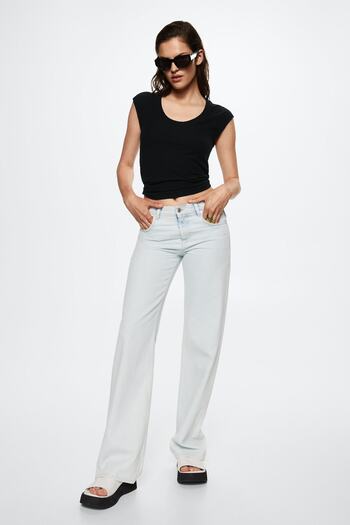 MANGO Black Women's T-Shirt 37050478