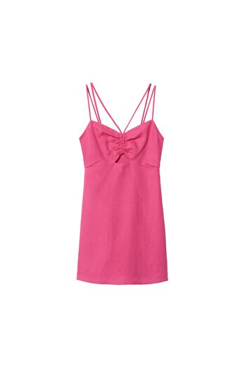 MANGO Woman Fuşya Kadın Elbise 37050255