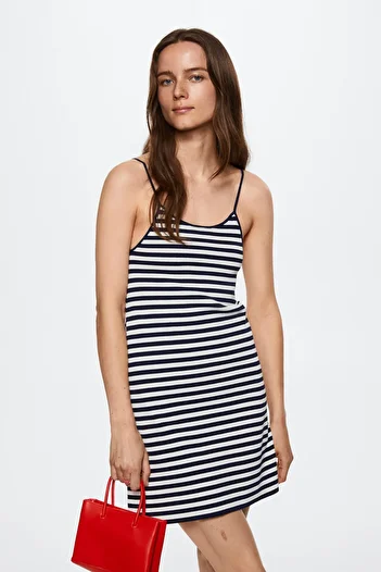 MANGO Woman Tmavě tmavě modré dámské šaty 37030454
