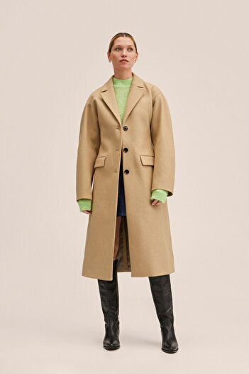 MANGO Woman Palton de damă bej 27062883