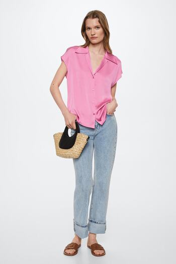MANGO Fuchsia Women's Shirt 37040361