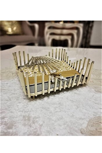 İmera Mirrored Decorative Square Luxury Napkin Holder