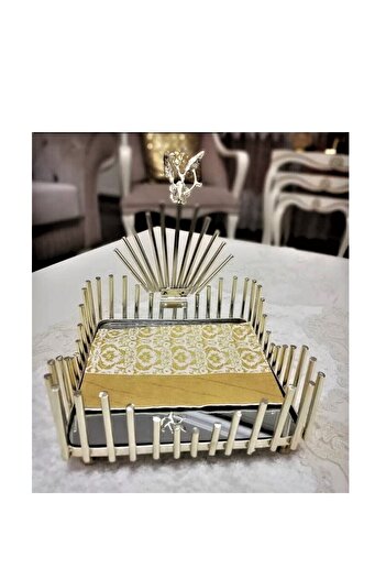 İmera Mirrored Decorative Square Luxury Napkin Holder
