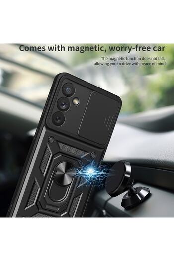 Fibaks Samsung Galaxy A54 Case with Camera Protection Sliding Ring Armor Military Tank Protective Cover