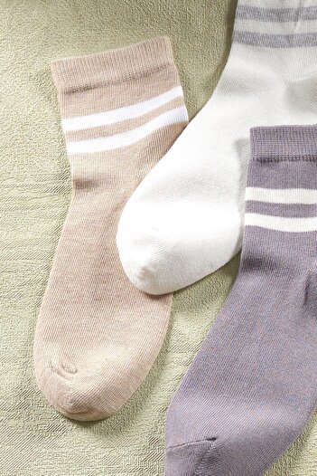 Znp Home 3 Pairs Unisex Striped Long Socks | Extra Soft Unisex Cotton Sock Socks