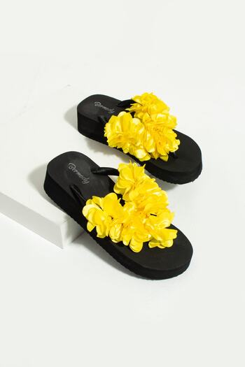 Bermody Mia Platform Yellow Flip Flops Painless Beach Slippers Flip Flops