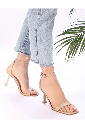 Shoeberry Dámské jednopáskové boty Riva Skin na podpatku