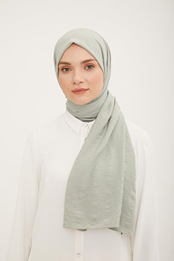 Armine Stripe Pattern Cotton Textured Jazz Shawl Aquagreen