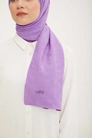 Armine Jazz (Jazz) Shawl - Geometric Pattern, Cotton Textured, Purple