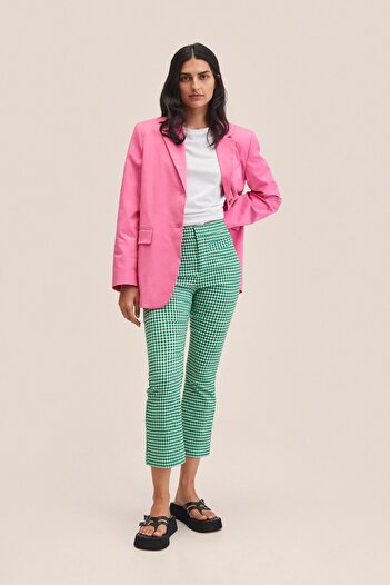 MANGO Green Women's Trousers 27006307