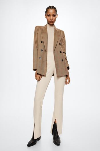 MANGO Ecru Women's Trousers 37053843