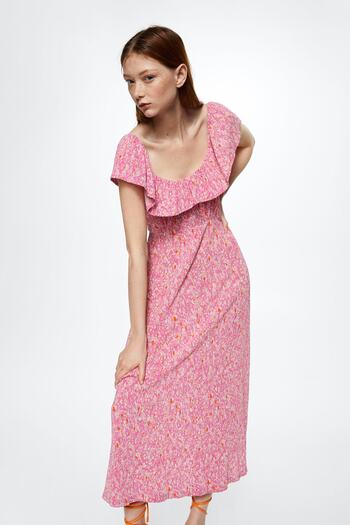 MANGO Fuchsia Women's Dress 37050353