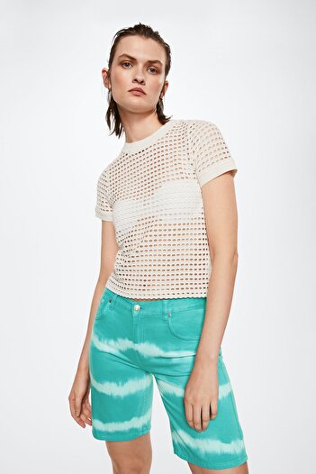 MANGO Woman Turquoise Women's Shorts & Bermuda 37081284