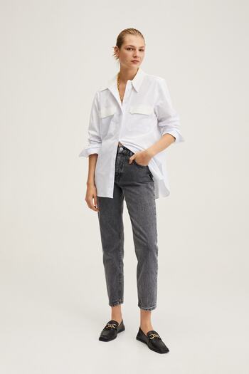 MANGO Woman Gray Women's Jeans 27011119