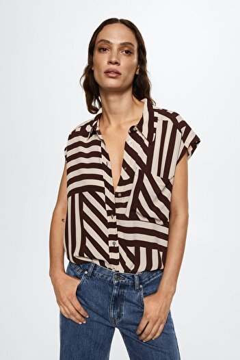 MANGO Brown Women's Blouse 37050405