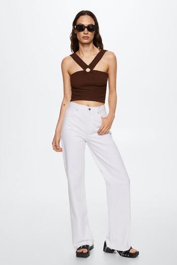 MANGO Woman Brown Women's Blouse 37001268