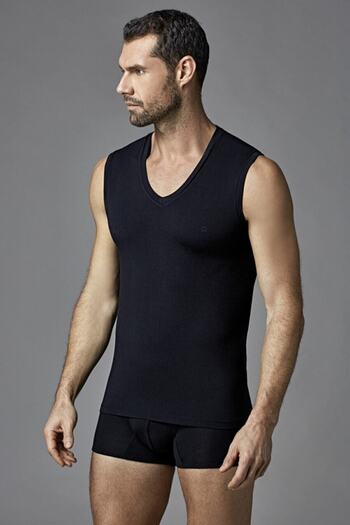 Eros 5 Pieces Men's Modal V-Neck Zero Sleeve T-shirts