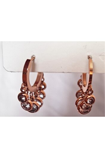 nilüfer takı tasarım Rose Color Steel Shakira Earrings