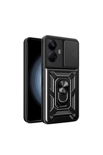 Fibaks Tecno Camon 19 Neo Case Camera Protected with Sliding Ring Armor Military Tank Protective Cover