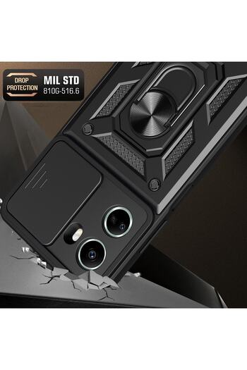Fibaks Huawei Nova 10 Se Case with Camera Protection Sliding Ring Armor Military Tank Protective Cover