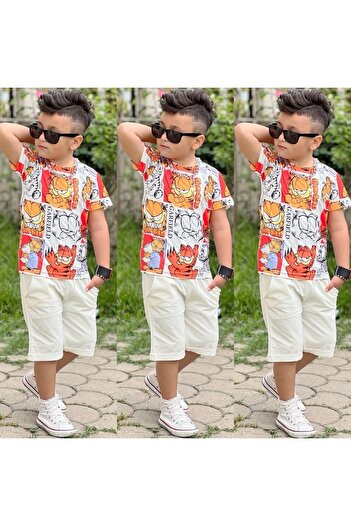 Calisa Boy's Garfield Shorts Set
