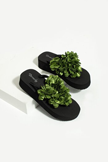 Bermody Mia Platform Green Flip Flops Ανώδυνα Παντόφλες Παραλίας Σαγιονάρες