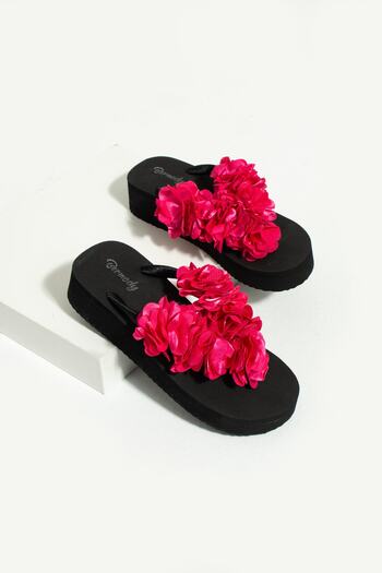 Bermody Papuci de plajă Mia Platform Fuchsia Flip Flops