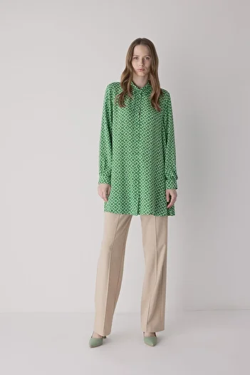 DeFacto Regular Fit Ethnic Patterned Viscose Shirt Tunic