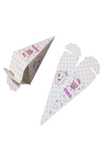 Doğumgünü Marketim Tooth Wheat Party My First Tooth Tooth Cone Candy Turkish Delight Cone 25 Pieces Pink