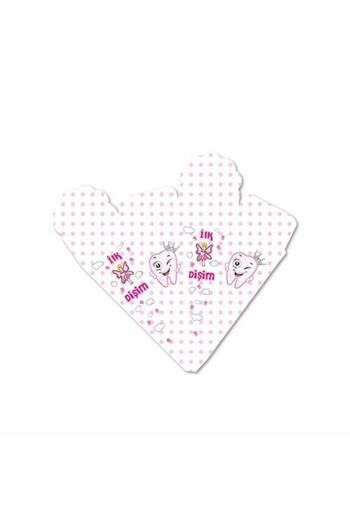 Doğumgünü Marketim Tooth Wheat Party My First Tooth Tooth Cone Candy Turkish Delight Cone 25 Pieces Pink