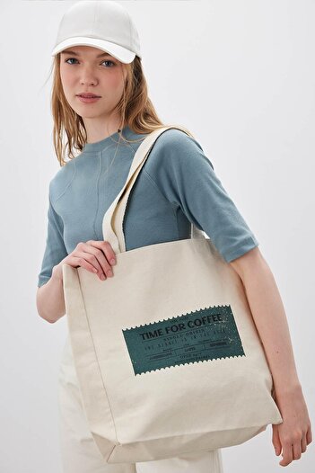 Manuka PRINTED GUESTS CLOTH BAG TIME FOR COFFEE