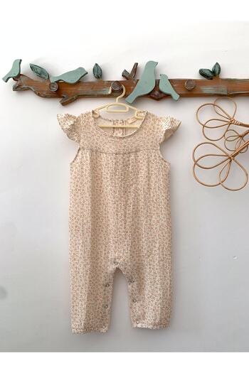 Mujo Baby&Kids Double Muslin Girl's Jumpsuit - 100% Organic Cotton