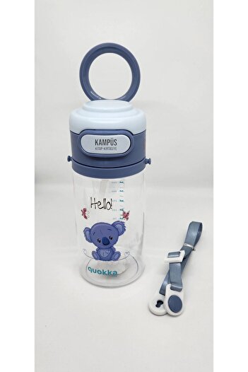 Taros Quokka 450ml Blue Hanging Flask with Straw