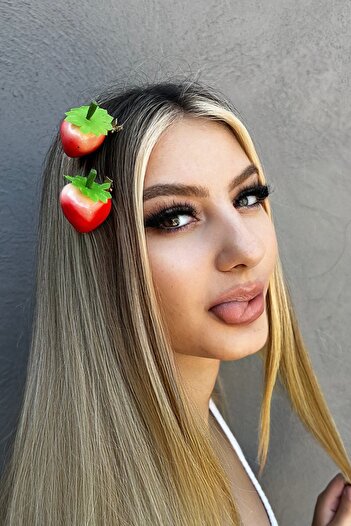 TAKIŞTIR Strawberry Figured 2-Piece Side Buckle Set