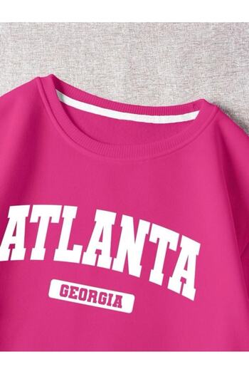 MOONBULL Φούτερ Unisex Pink Atlanta με στάμπα