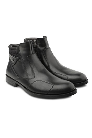 Forelli FORELLİ Motto-G Anatomical Leather Black Men's Boots Suitable for Bone Protrusion 31664