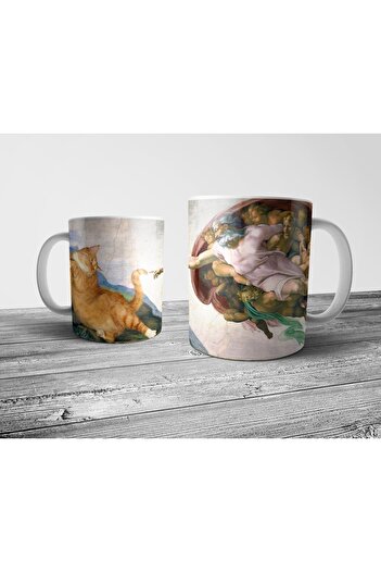 Pixxa Michelangelo Sistine Chapel The Creation of Cat Cat Mug Cup