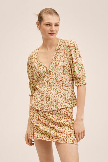 MANGO Woman Vanilla Women's Blouse 27017125