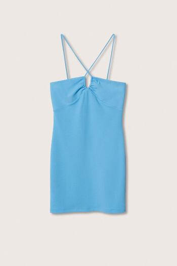 MANGO Woman Turkuaz Kadın Elbise 37000453