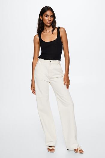 MANGO Woman Μαύρη γυναικεία μπλούζα 37000456