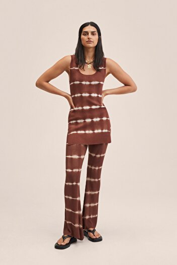 MANGO Woman Brown Women's Trousers 27095765