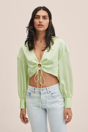 MANGO Woman Yellow Women's Blouse 27055776