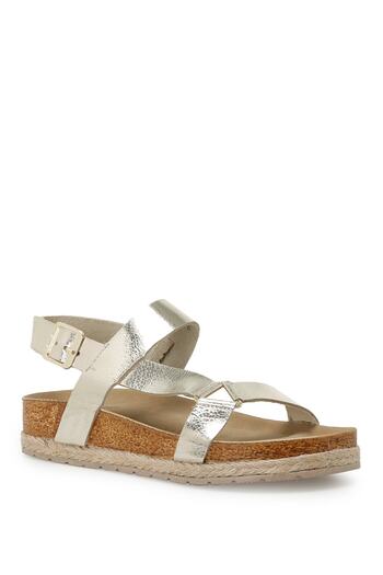 Nine West EWO 3FX Gold Women's Thick Sole Sandals