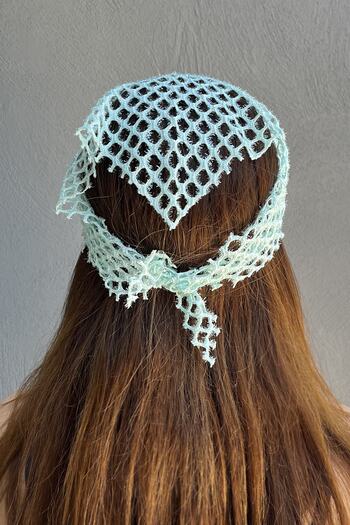 TAKIŞTIR Water Green Color Glitter Scarf
