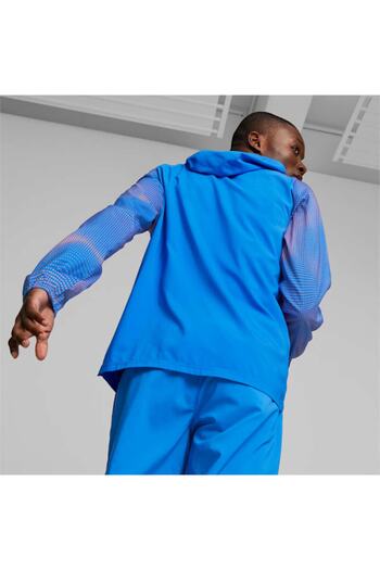 Puma RUN FAVORITE AOP WOVEN JACKET M Mavi Erkek Eşofman Üstü