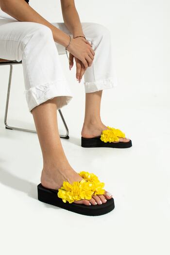 Bermody Mia Platform Yellow Flip Flops Painless Beach Slippers Flip Flops