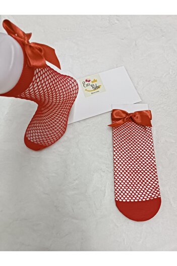 ESES BEBE red fishnet baby kids socks