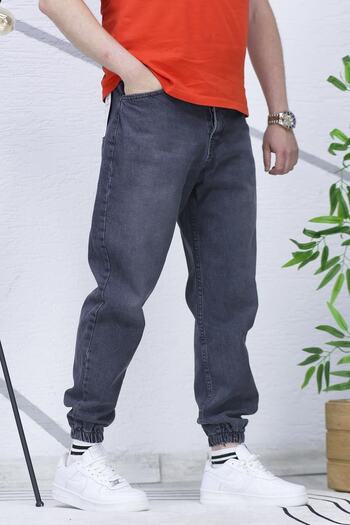 WAFRA Men's Elastic Waist Boyfriend Jeans 656