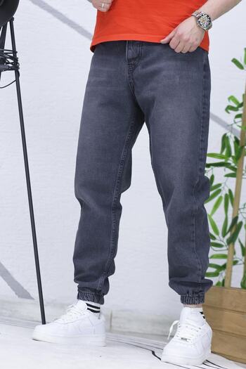 WAFRA Men's Elastic Waist Boyfriend Jeans 656